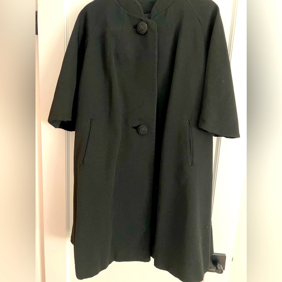 Vintage Juilliard 50’s Mandarin Collar Swing Coat with XL Covered Buttons - Picture 1 of 8